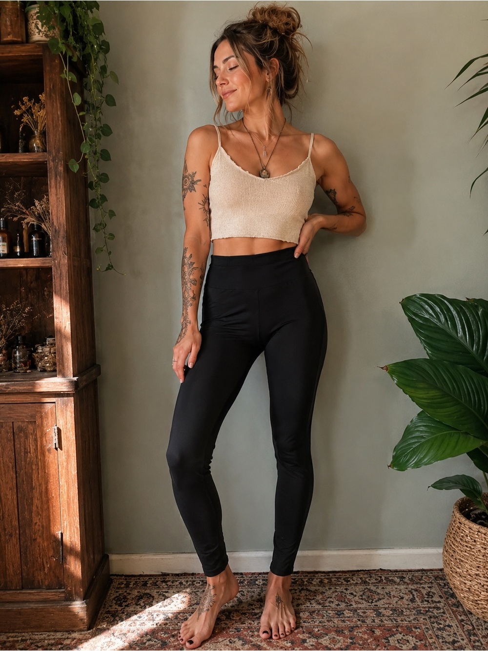 Talula Black Stretch Leggings – Size Medium